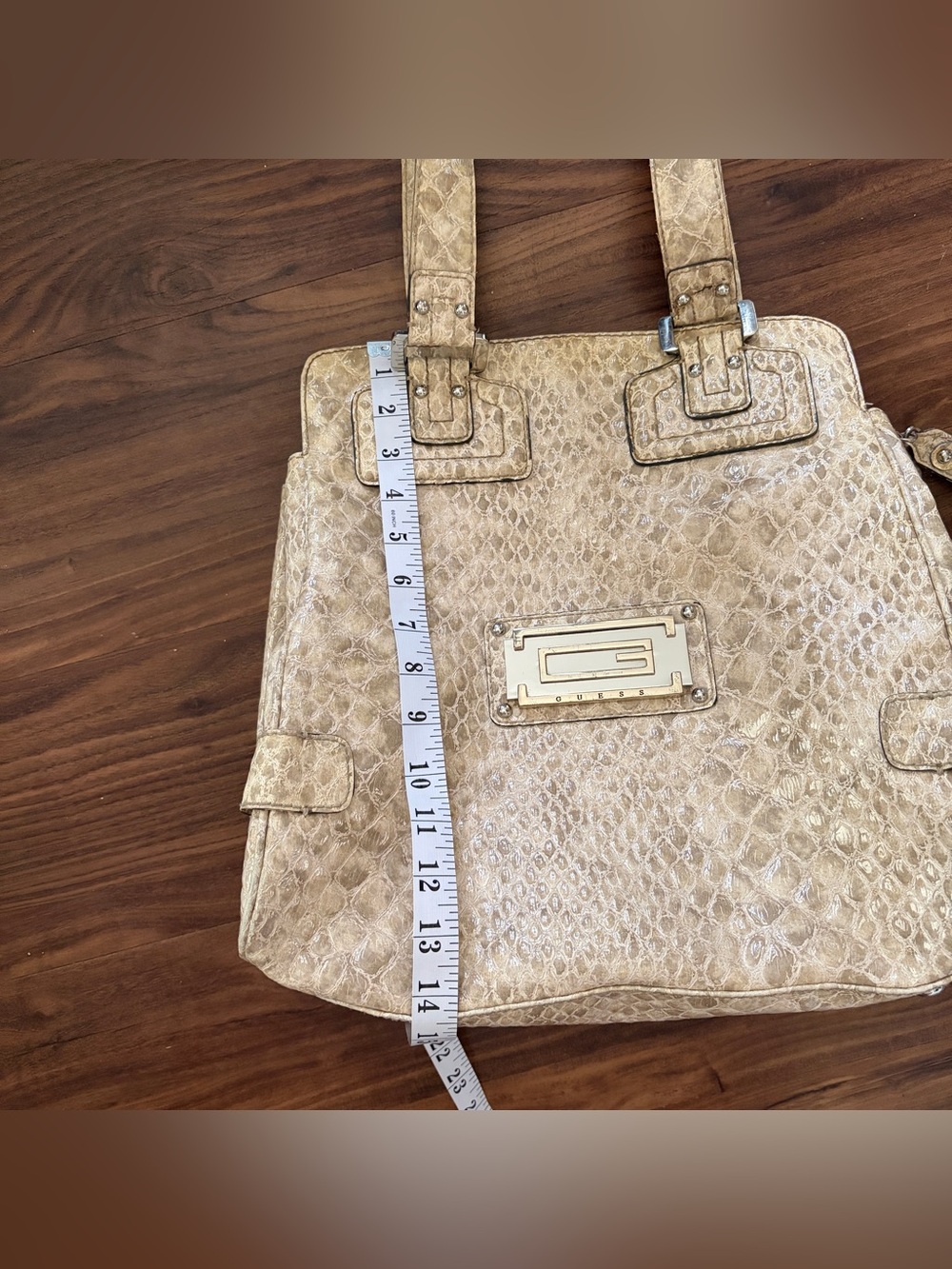 Y2K Guess cream faux croc leather large tote purse - Picture 13 of 16